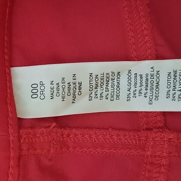 Chico's Pink Sateen Slim Crops Size 0 - Picture 6 of 7